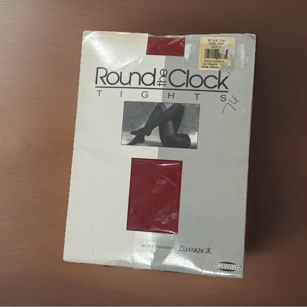 VTG Round the Clock Tights by Danskin Size A Earl Red Style 714